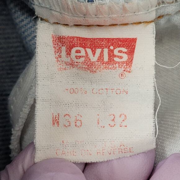 Vintage LEVIS Distressed Jeans 34x31 Baggy Light-Wash USA - Picture 6 of 16